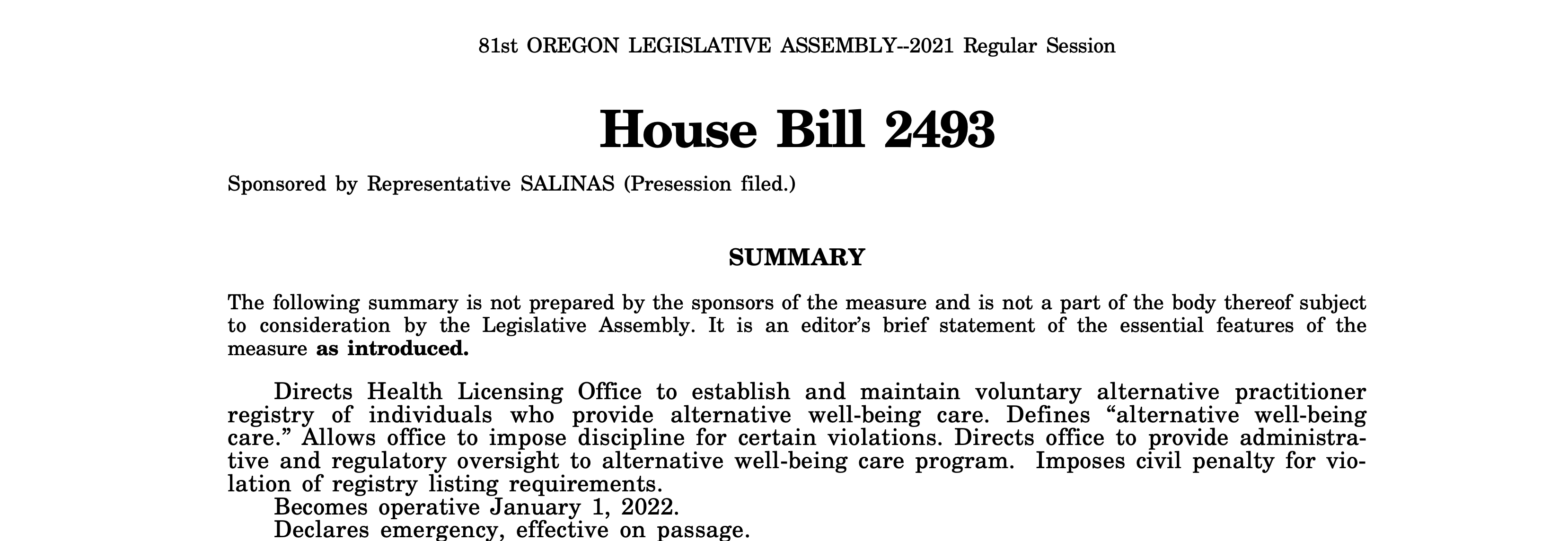 House Bill 2493
